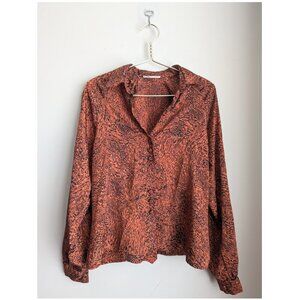 Vintage 'Split Decision' Animal print button down blouse